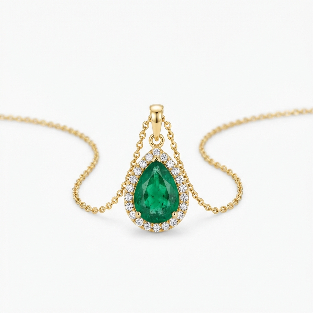 Emerald Teardrop Pendant
