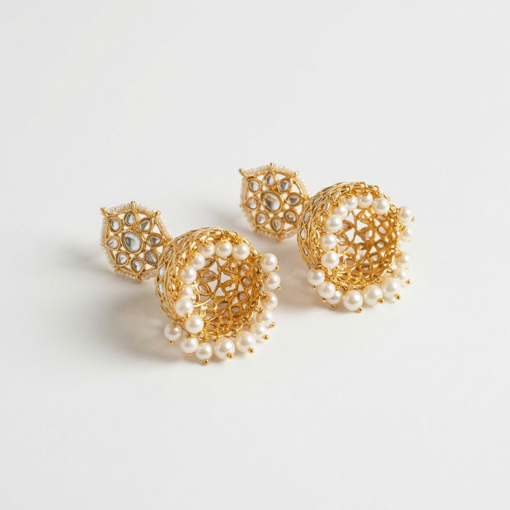 Royal Kundan Jhumka Earrings